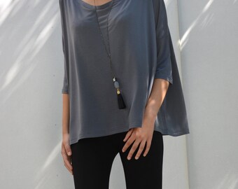 Pendant necklace/ Tassel necklace/ Long tassel necklace/ Agate necklace/ Necklace with real agate and leather tassel.