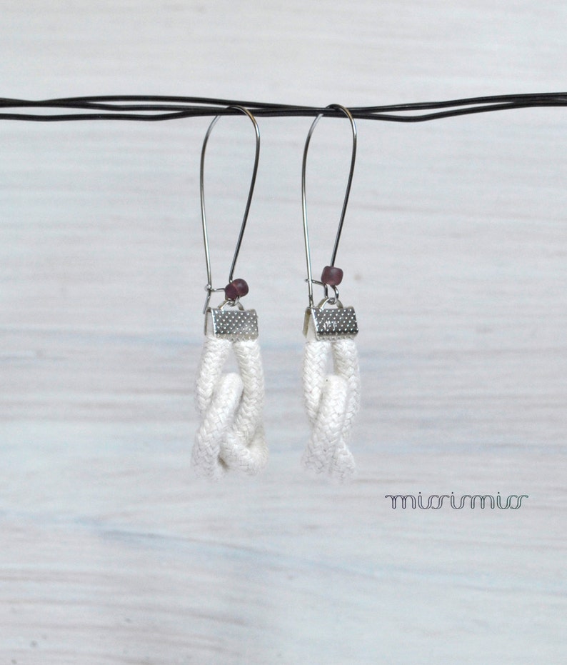 Eco friendly handmade rope earrings/ Nautical earrings. Etsy
