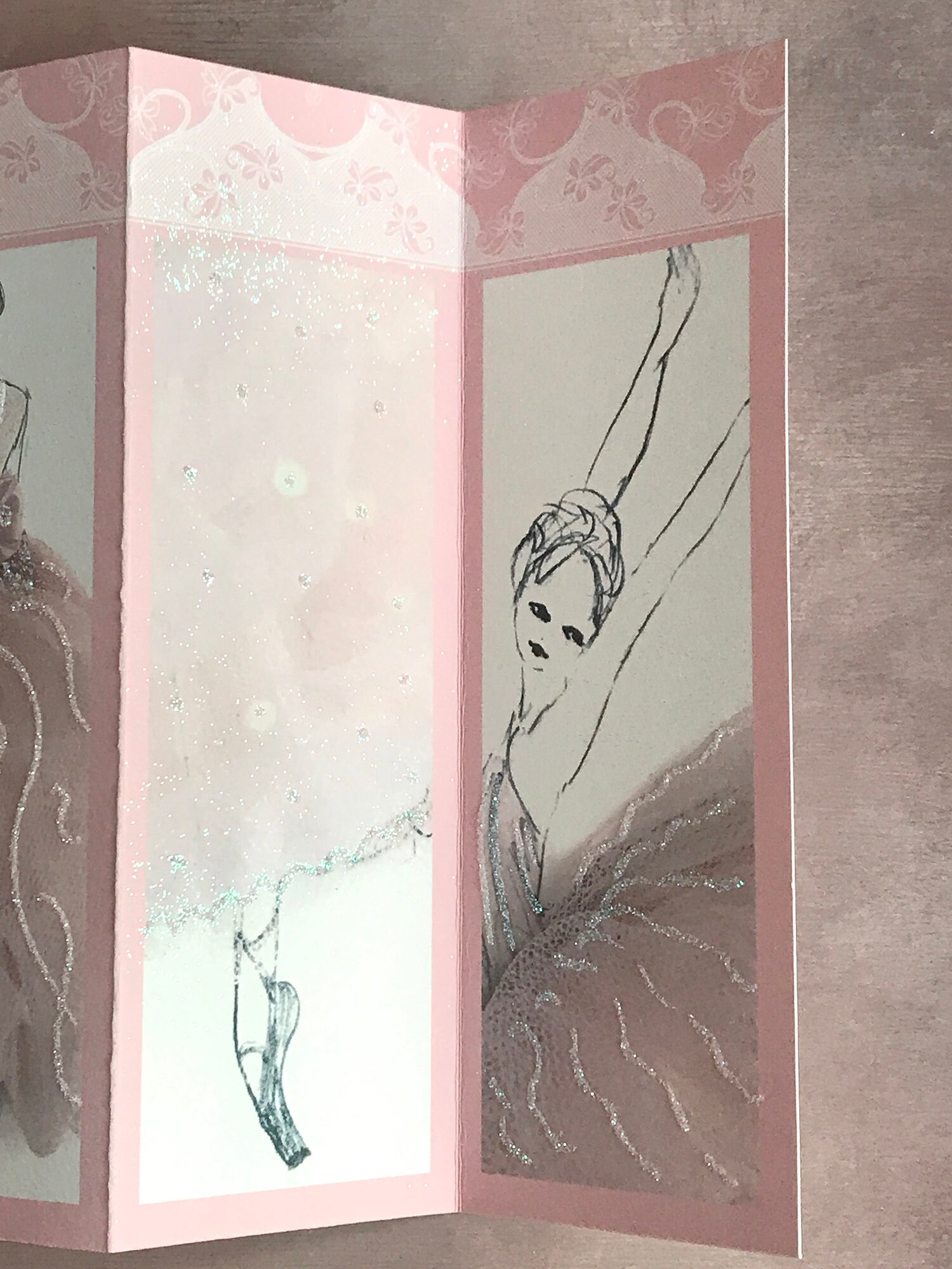 Ballerina Concertina Greeting Card With Vellum Envelope Wax Etsy UK