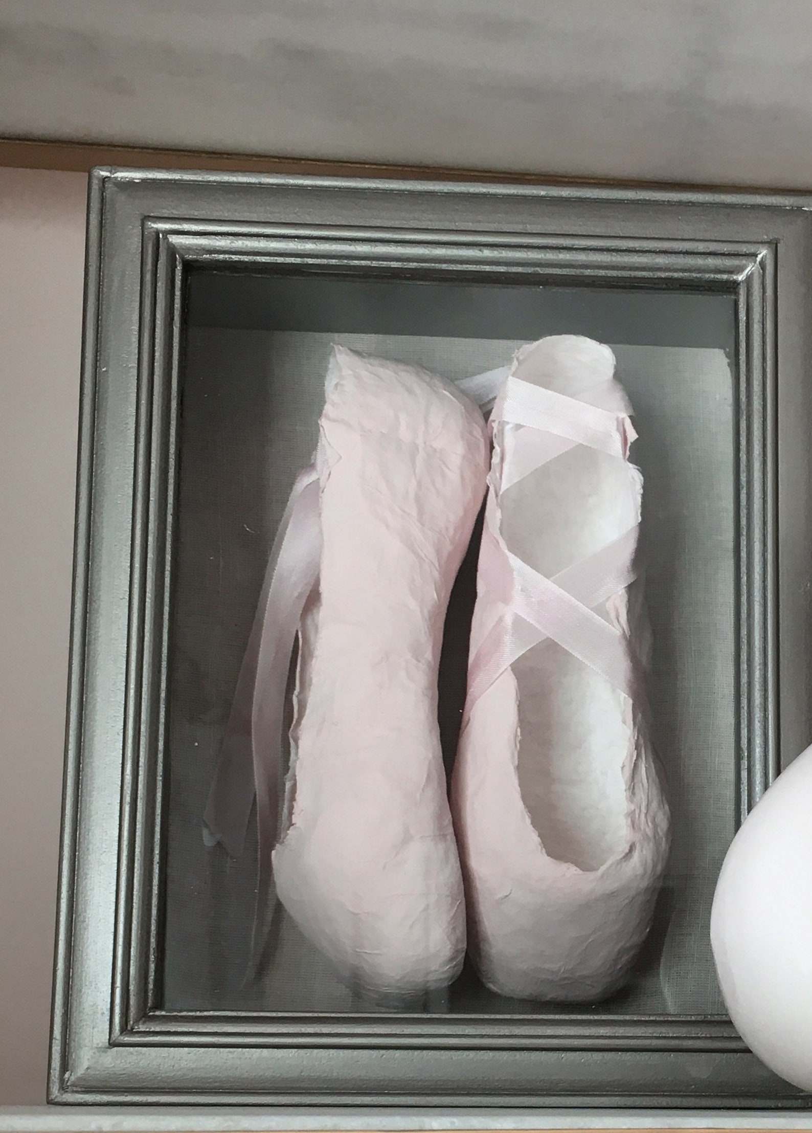 pale pink paper pointe shoes - pink paper ballet shoes - shoe ornament - ballet gift - ballet shoes - ballerina gifts - paper ba