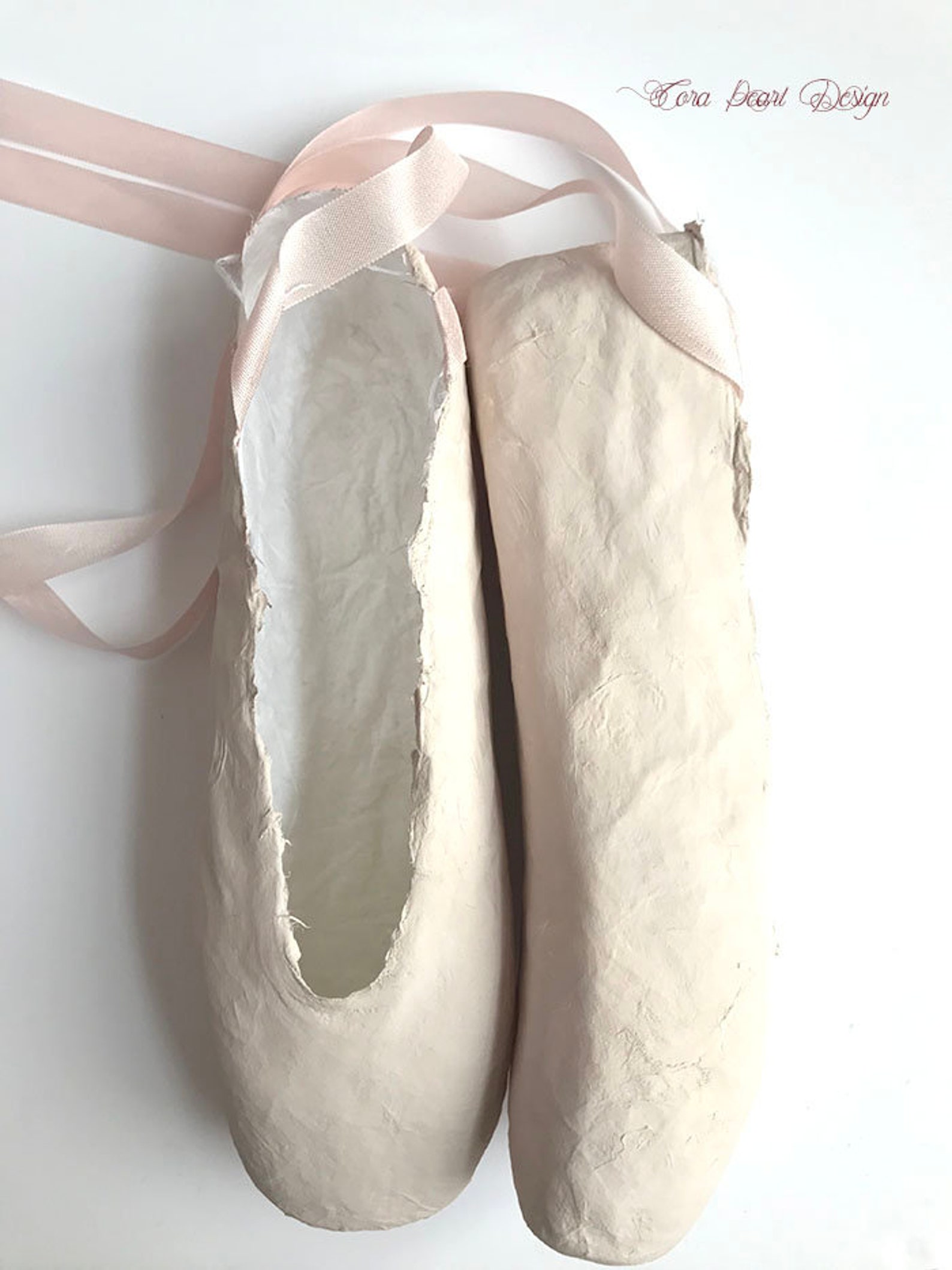 pale pink paper pointe shoes - pink paper ballet shoes - shoe ornament - ballet gift - ballet shoes - ballerina gifts - paper ba