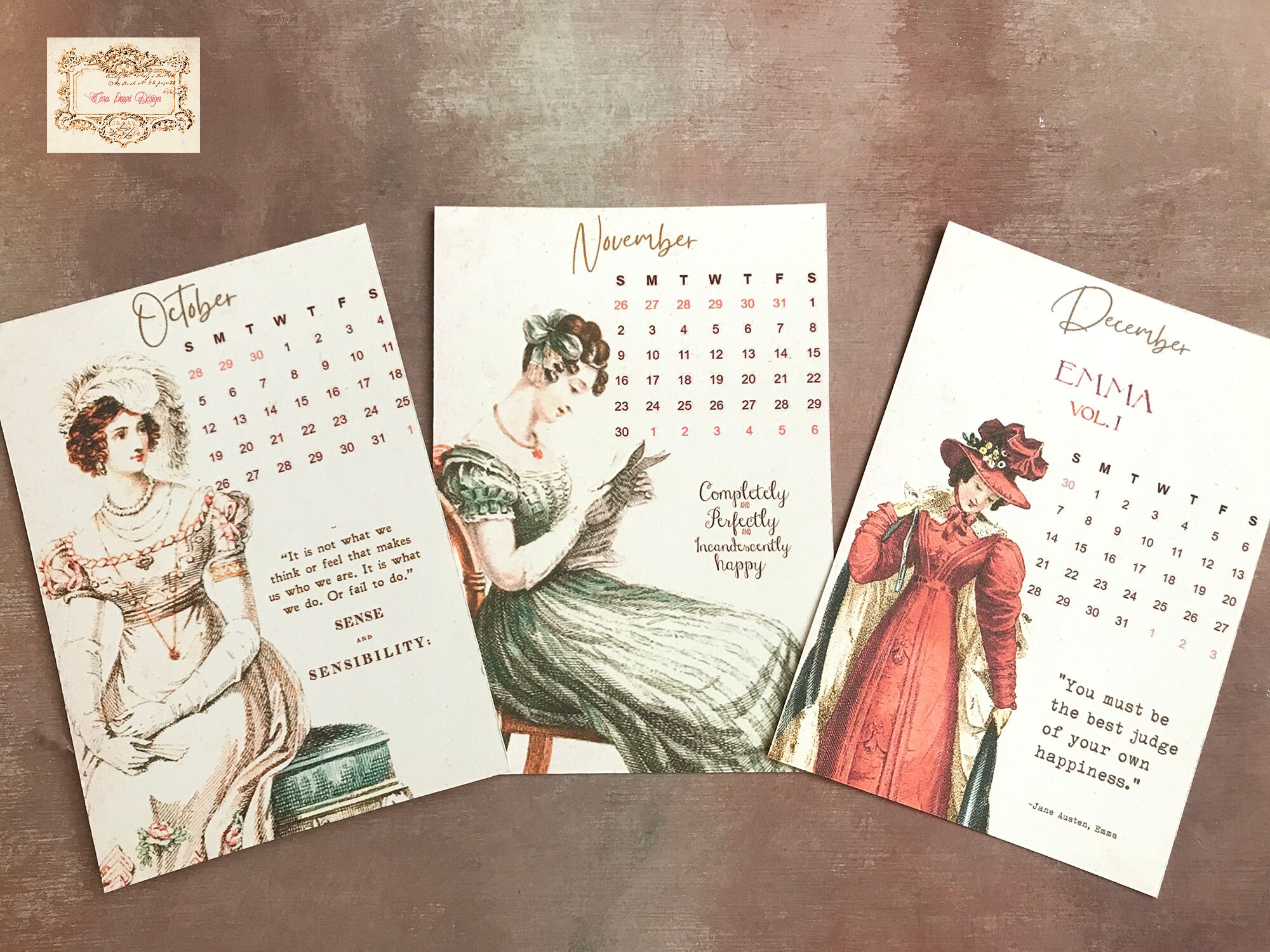 2025-jane-austen-desk-calendar-on-wooden-easel-pride-and-prejudice-quotes-book-lover-gifts-school-teacher-gift-regency-calendar-etsy