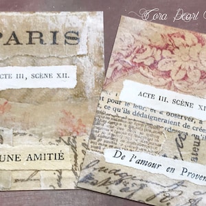 4 impressions collages baroques français, jeu de cartes postales pour collage sur toile, papeterie neutre, cartes shabby chic, lot de 4 impressions d'art mural, décoration murale