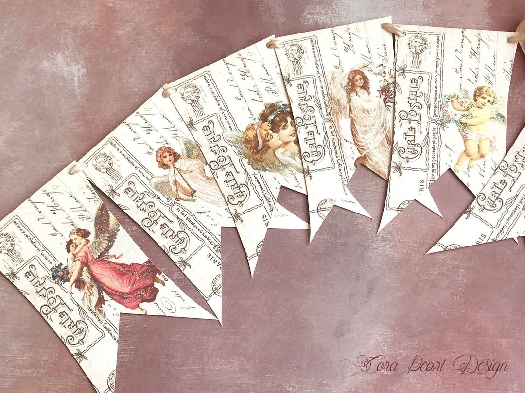 Christmas Angel Glitter Bunting Christmas Cherub Banner - Etsy UK