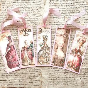 Marie Antoinette Rosa Geschenkanhänger , 5 Marie Lesezeichen , Rokoko Barock Scrapbooking Tags , Marie Antoinette Party