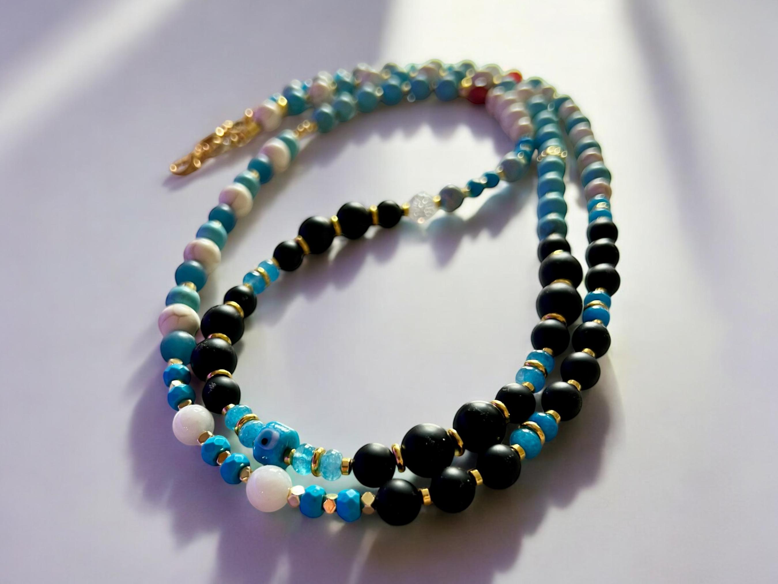 Beaded Gemstone Lanyard Crossbody Strap for Phone | ID Card | Badge — view 5