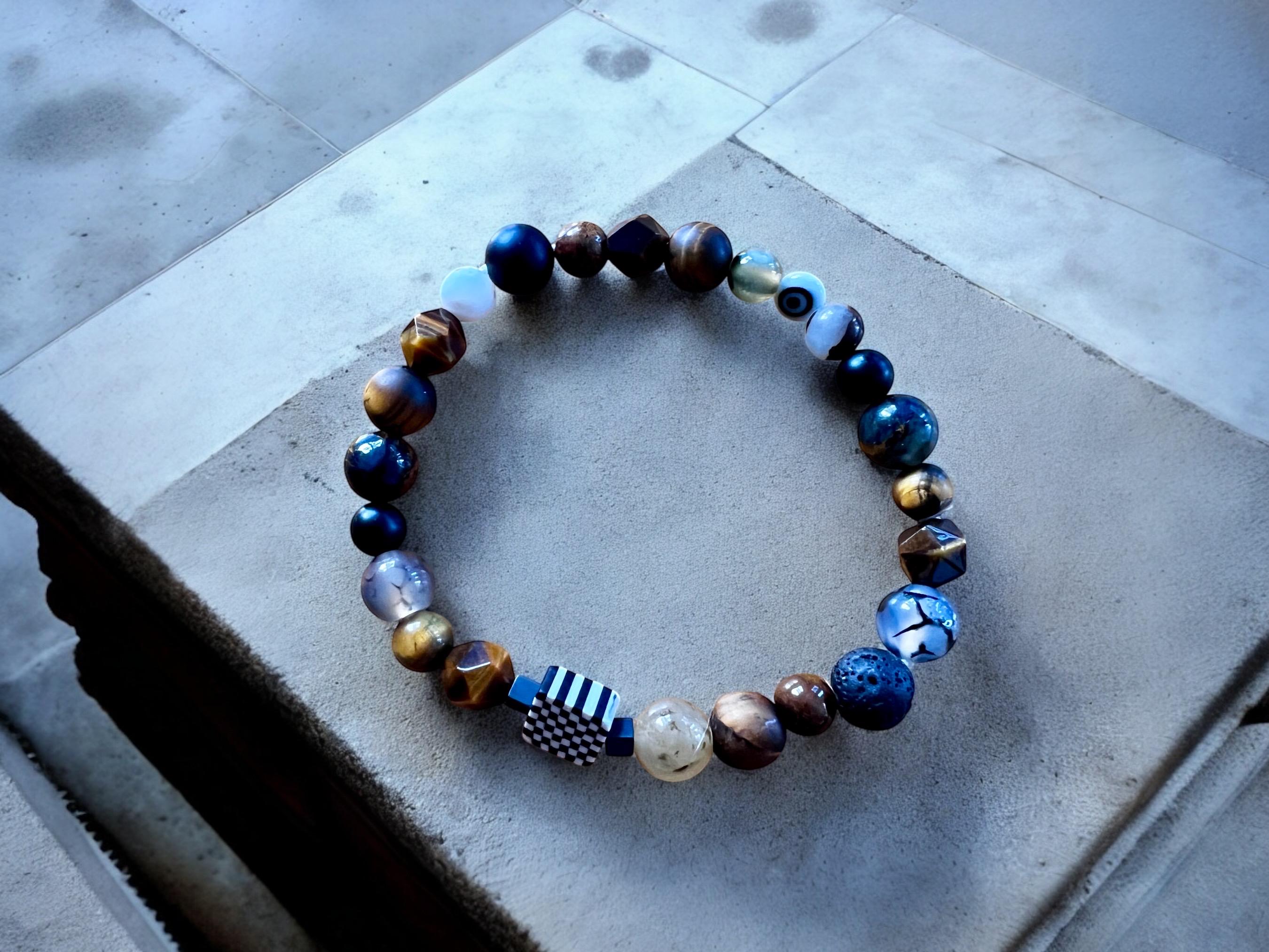 Tiger Eye Gemstone Stretch Bracelet | Handmade | Men — view 4