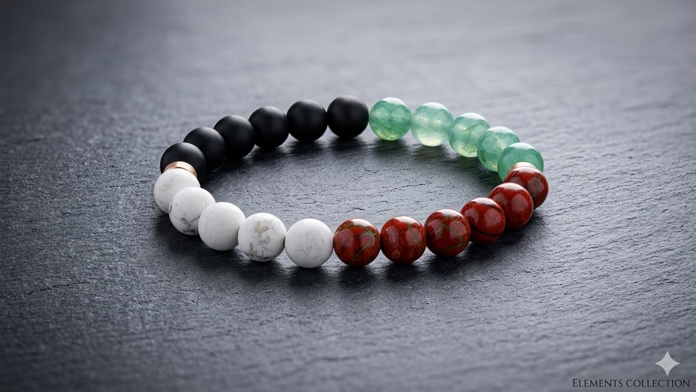 Statement of Solidarity for Palestine Beaded Black Onyx Bracelet | Handmade Stretch Bracelet Men & Women — view 4