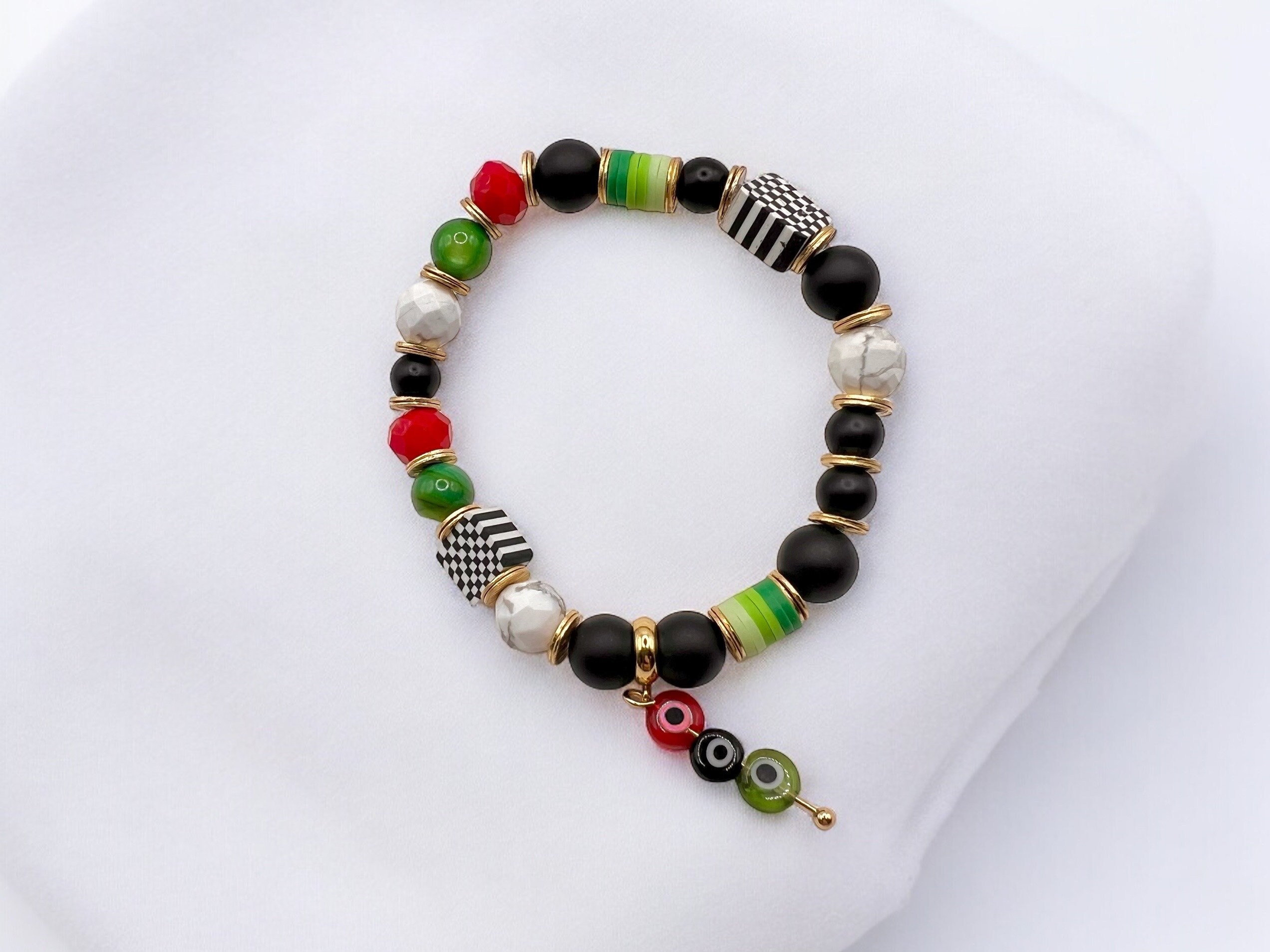Palestinian Inspired Beaded Cultural Bracelet | Statement Jewelry — view 5