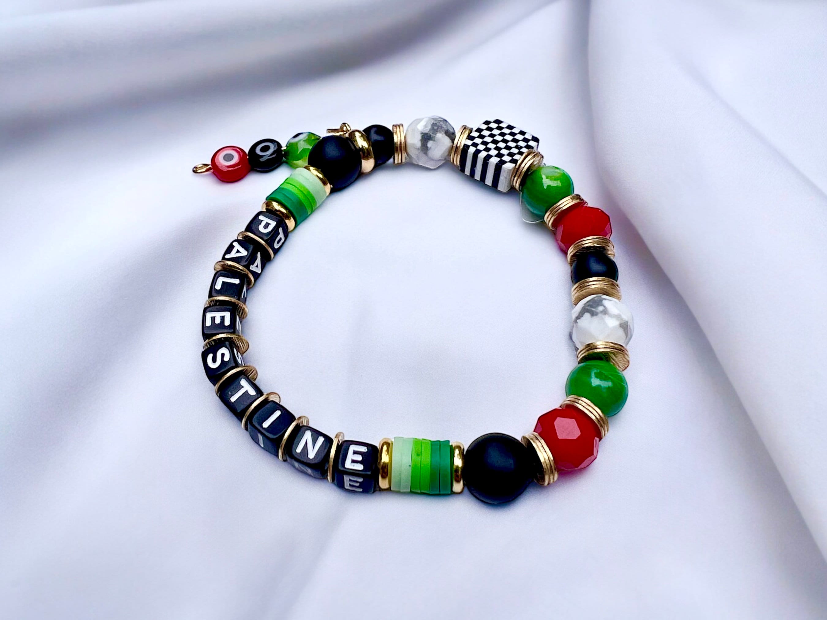 Palestinian Inspired Beaded Cultural Bracelet | Statement Jewelry