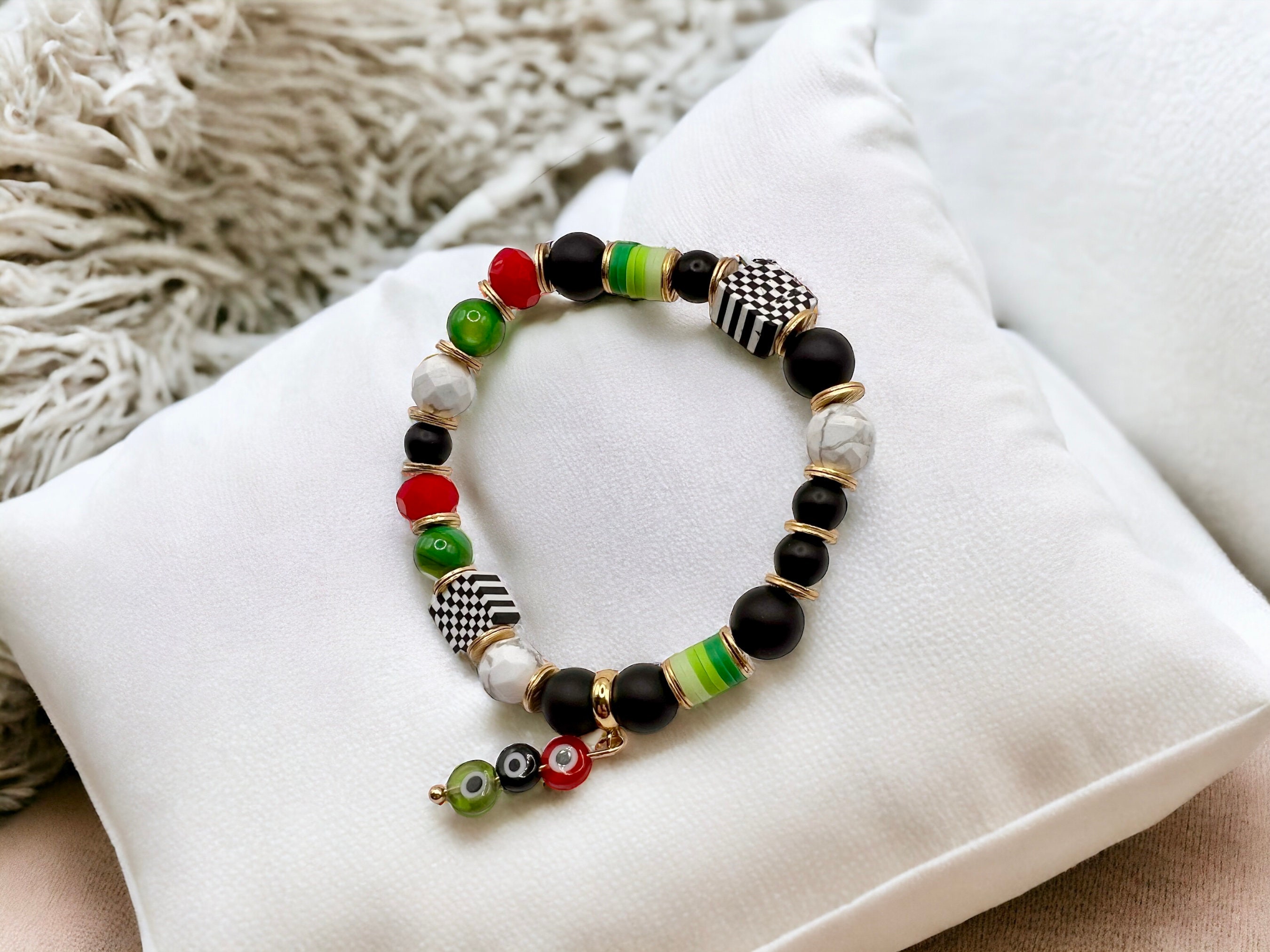 Palestinian Inspired Beaded Cultural Bracelet | Statement Jewelry — view 2