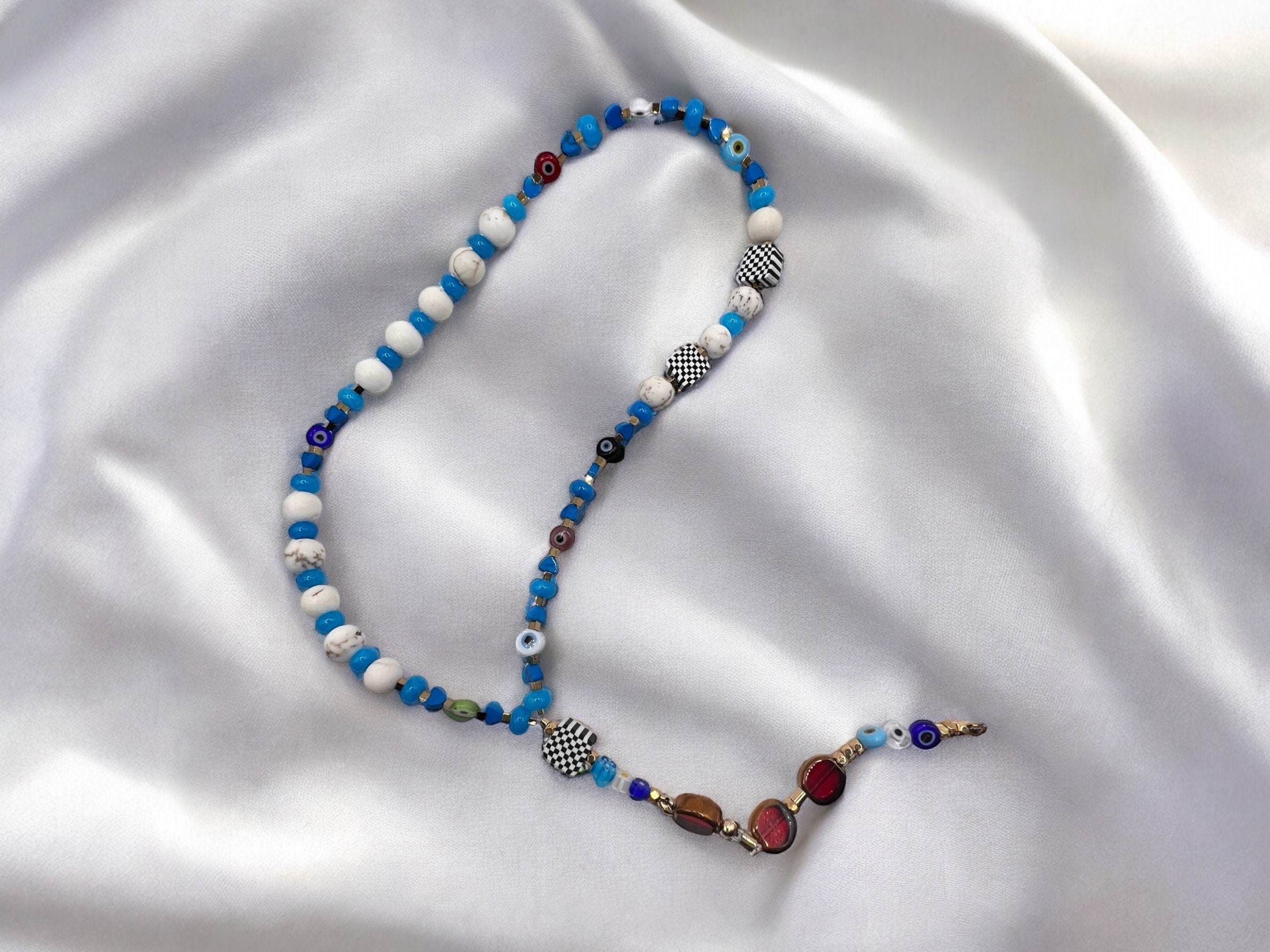 Handmade Evil Eye Beaded Garland: Protection Ornament, Car Mirror Decor, Masbah — view 4