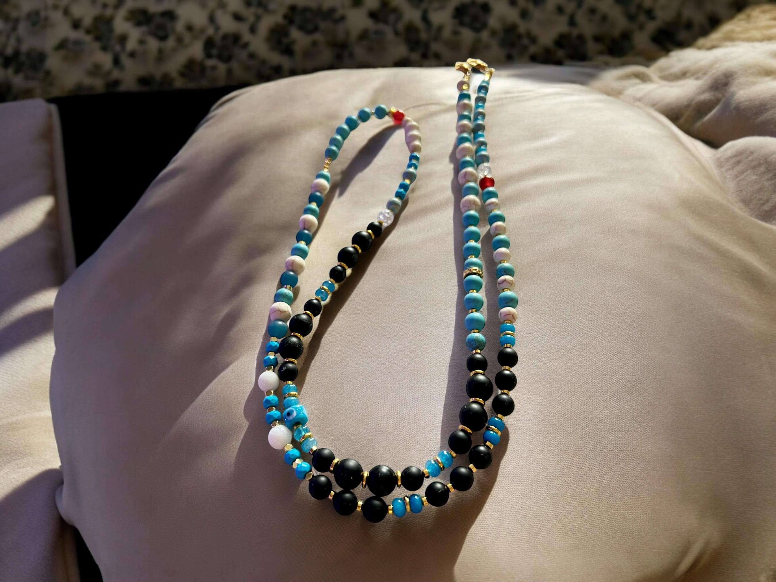 Beaded Gemstone Lanyard Crossbody Strap for Phone | ID Card | Badge — view 4