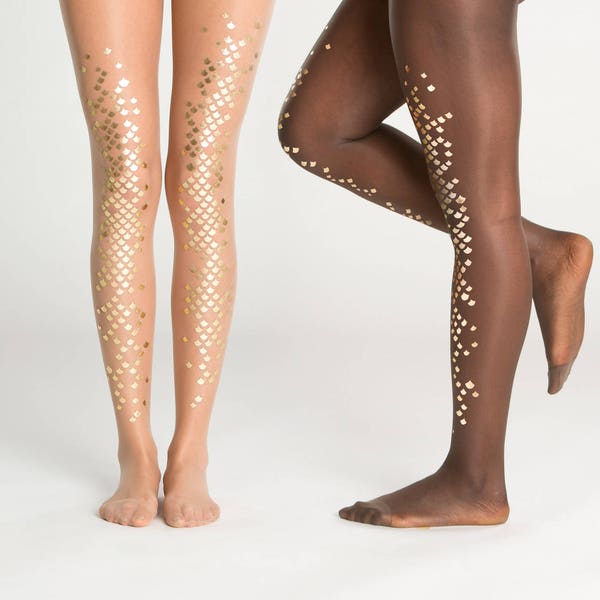 Gold mermaid cosplay tights for women, accessory for Halloween mermaid costume