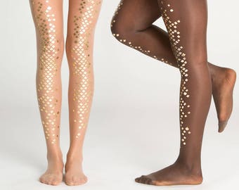 Goldene Meerjungfrau-Cosplay-Strumpfhose für Damen, Accessoire für Halloween-Meerjungfrauenkostüm