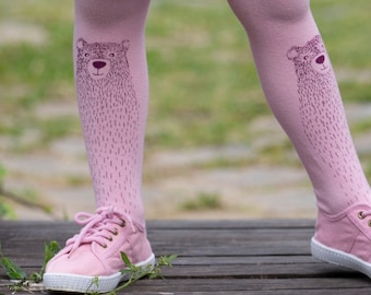 Bär Baumwolle Strumpfhose 1-8 JAHRE alt rosa Baby Kleinkind Mädchen Junge Kleidung