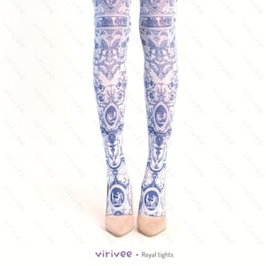 Antique baroque printed tights for women, plus size tights for lolita costume or cosplay, harajuku style kawaii lolitafashion accessories