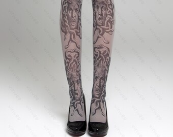 Gorgon tights, medusa greek mythology art print celestial pagan costume