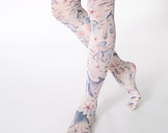 Sea life ocean tights S-2XL sizes for women