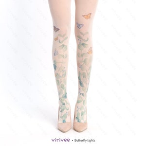 Mushroom and potion gothic tights, pink - Virivee Tights - Unique