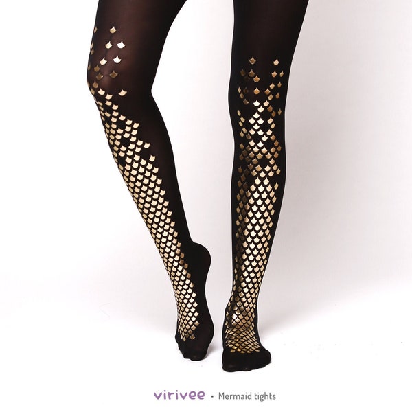 Gold mermaid tights, armor cosplay outfit, Halloween clothing