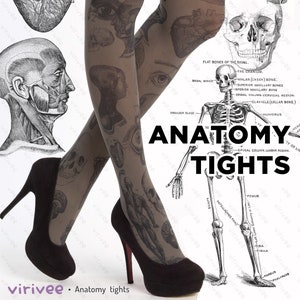 Collants gothiques imprimés anatomie humaine pour femmes, cadeau étudiant en médecine, leggings biologie cerveau coeur main jambe os imprimé, vêtements gothiques grande taille