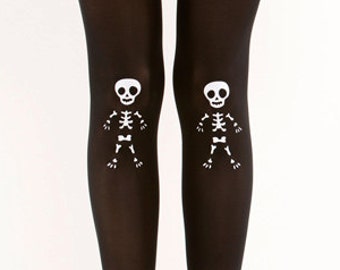 Cute skeleton tights, Halloween tights, Goth clothing pantyhose for alternative women