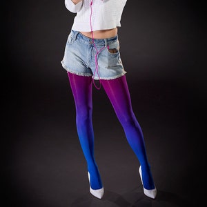 Ombre-panty met saffier-bordeauxrode kleur voor dames, mooie outfit