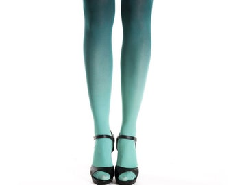 Ombre tights teal for cosplay costume
