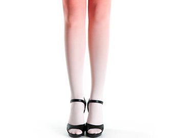 Ombre tights pale salmon - coral bride colour