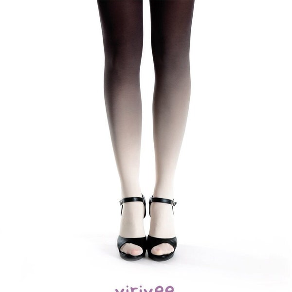Ombre tights ivory - dark