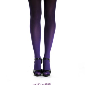 Ombre panty paars-zwart, cadeau-ideeën, ondoorzichtige panty mardi gras-outfit