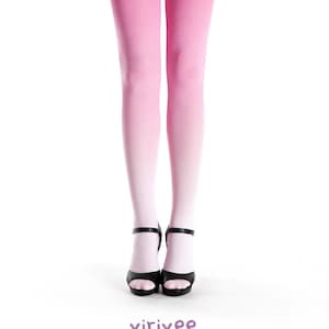 Pastel goth clothing ombre tights pale pink for women