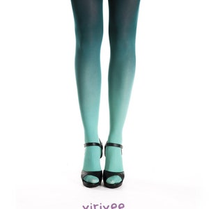 Ombre tights teal for cosplay costume