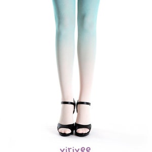 Ombre tights ivory - mint