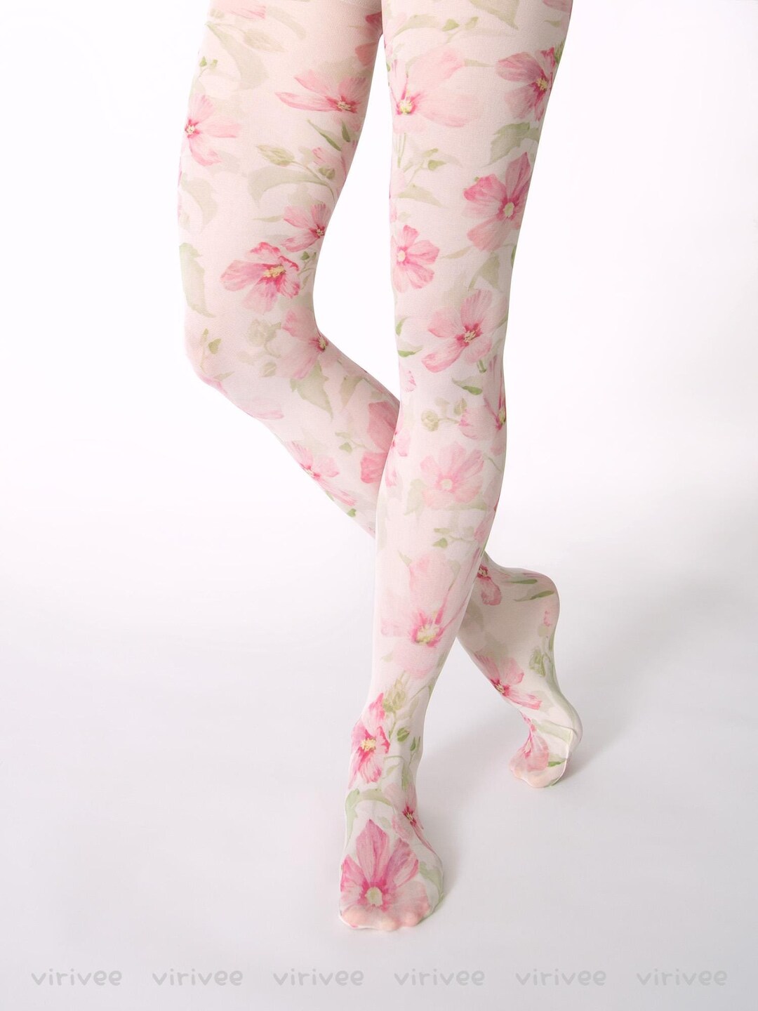 Hibiscus Floral Tights S-2XL Sizes for Women, Nature Lover Girl ...