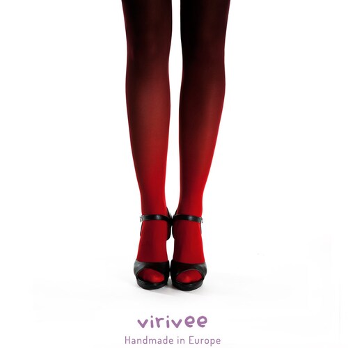 Ombre Tights Black-red - Etsy