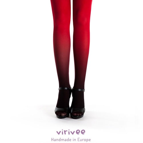 Ombre tights black-red