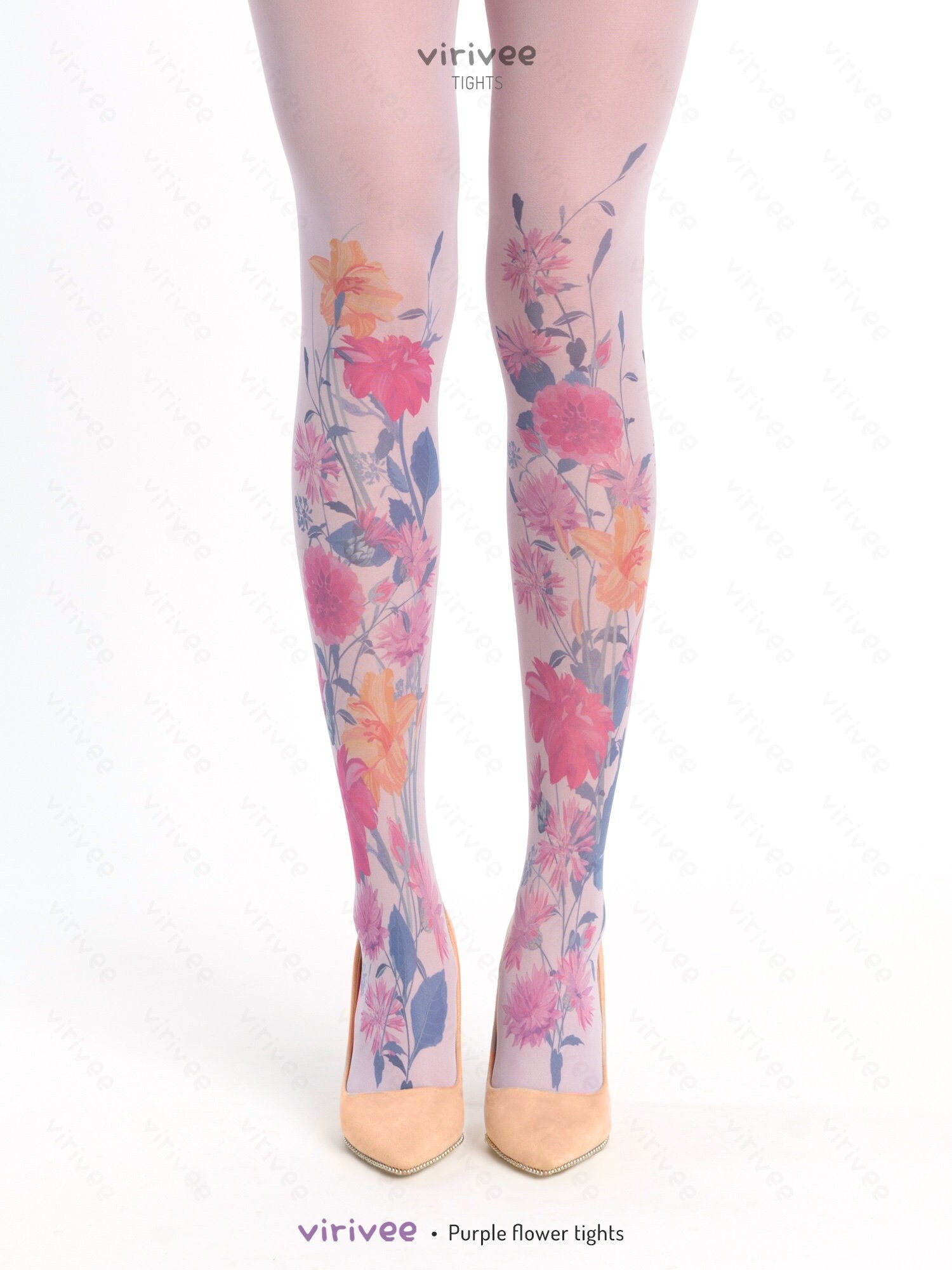 3-pack Floral Fishnet Tights, Patterned Flower Design, Grunge Fairycore  Clothing, All Sizes Plus Pantyhose, Rose Leggings 