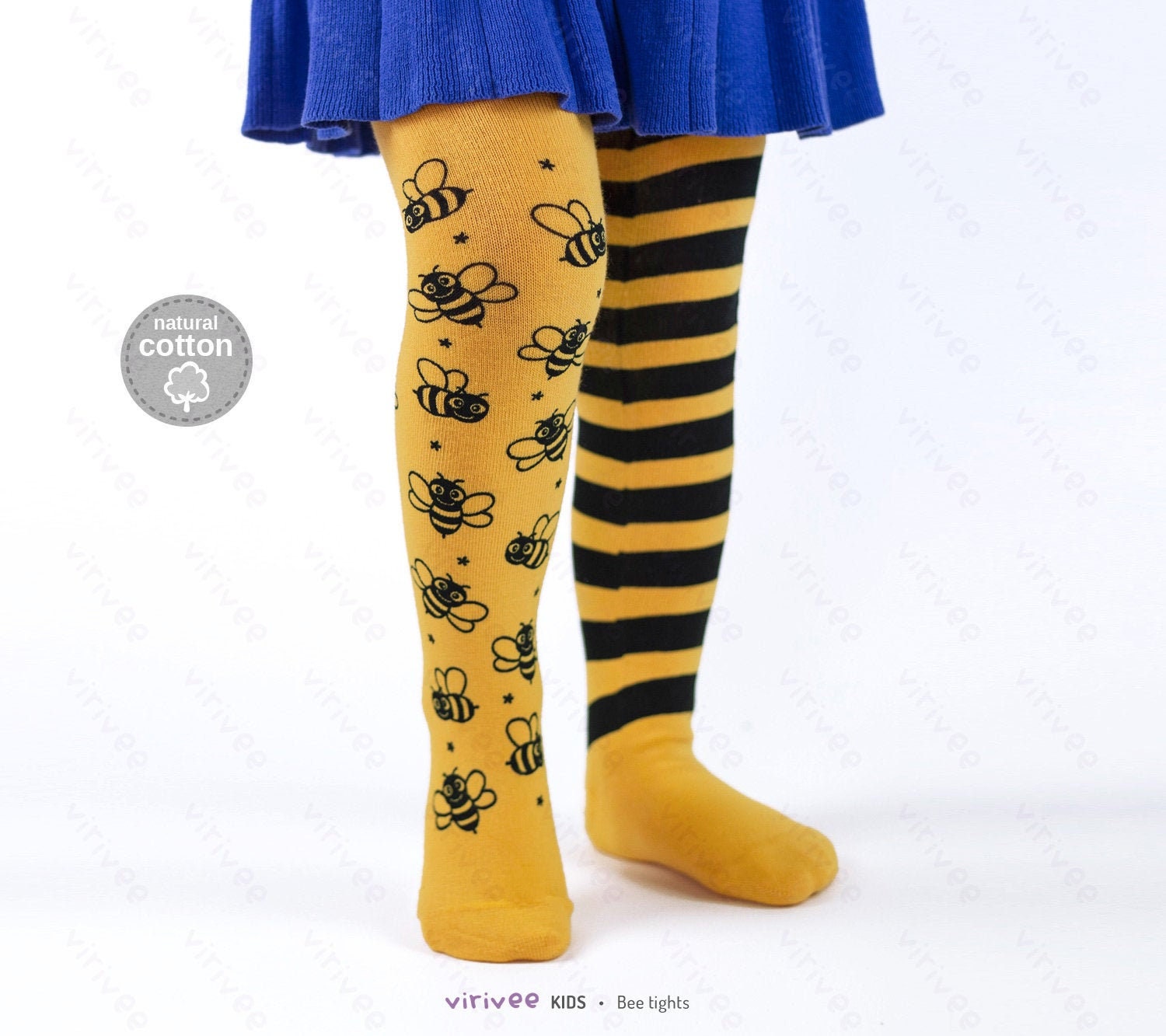 Bee Cotton Tights 2-9 YEAR Old for Kids Girls -