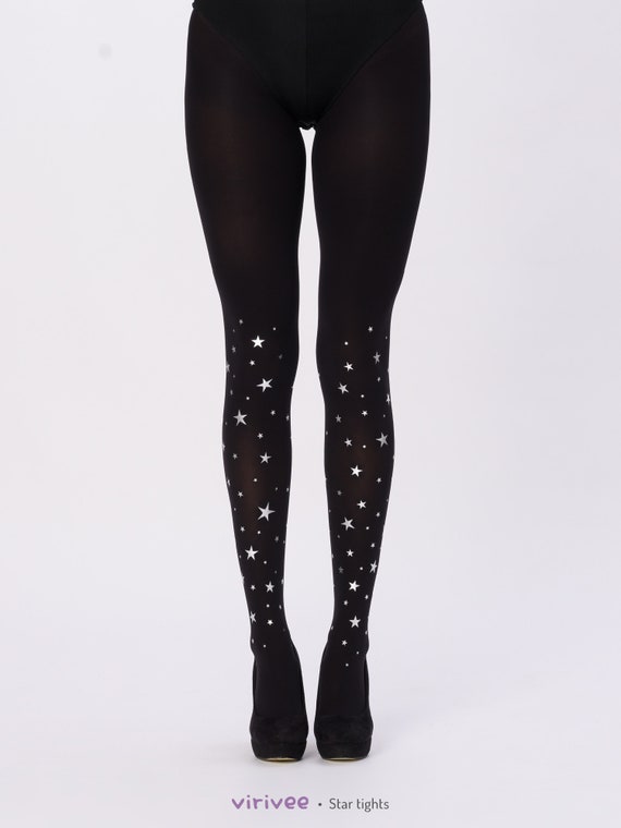 Gold Sliver Blue Purple Flashing Pantyhose Harajuku Style Glitter