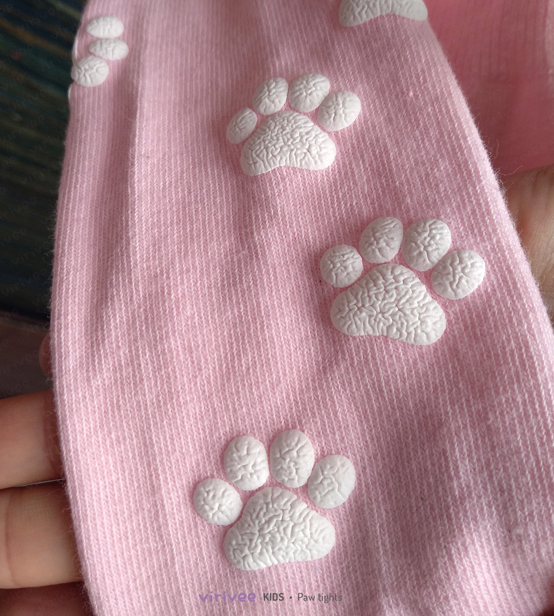 ◆ITZAVIBE◆ tights pink cat ICC22WET15PK Cat Paw Tights for Kids, Cotton Pantyhose With Cat or Dog