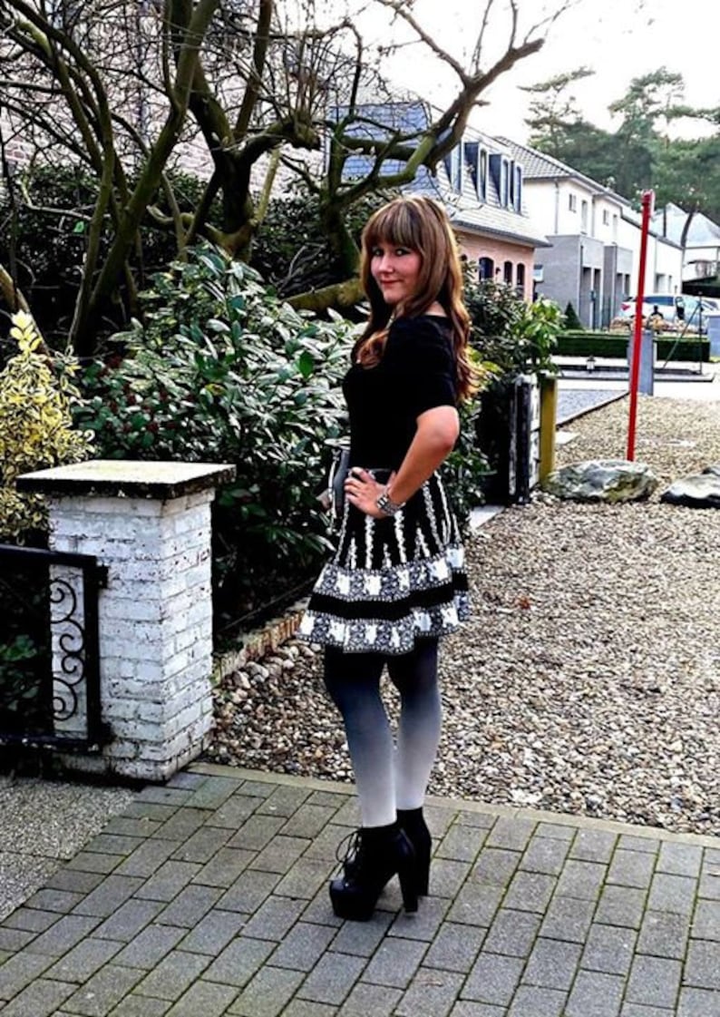 Ombre tights ivory black Etsy