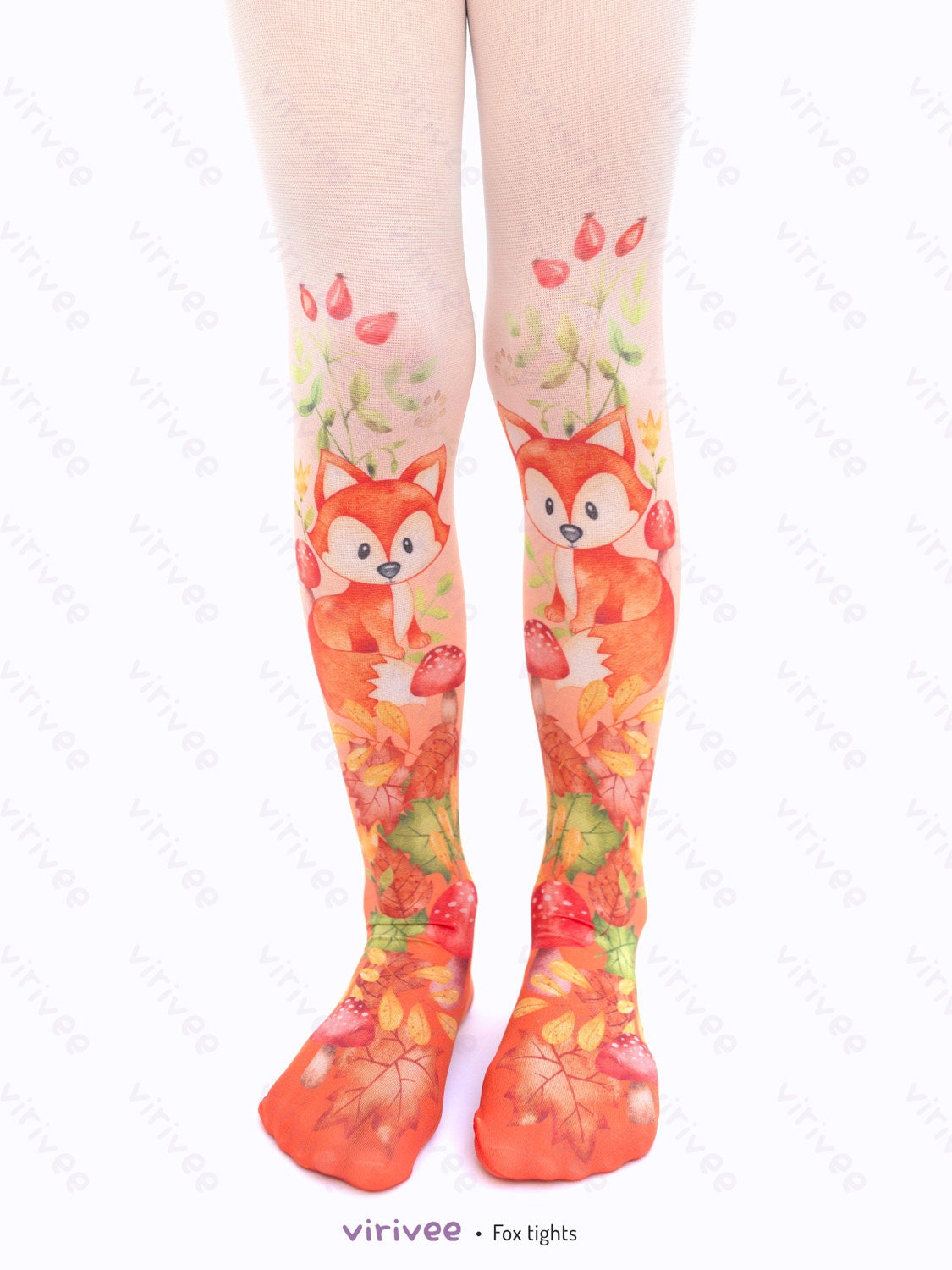Fox Tights for Girls, Cute Animal Fall Autumn Forest Patterned Tights for  Birthday Outfit 4-12 YEARS Old Kids, Spring Pantyhose 