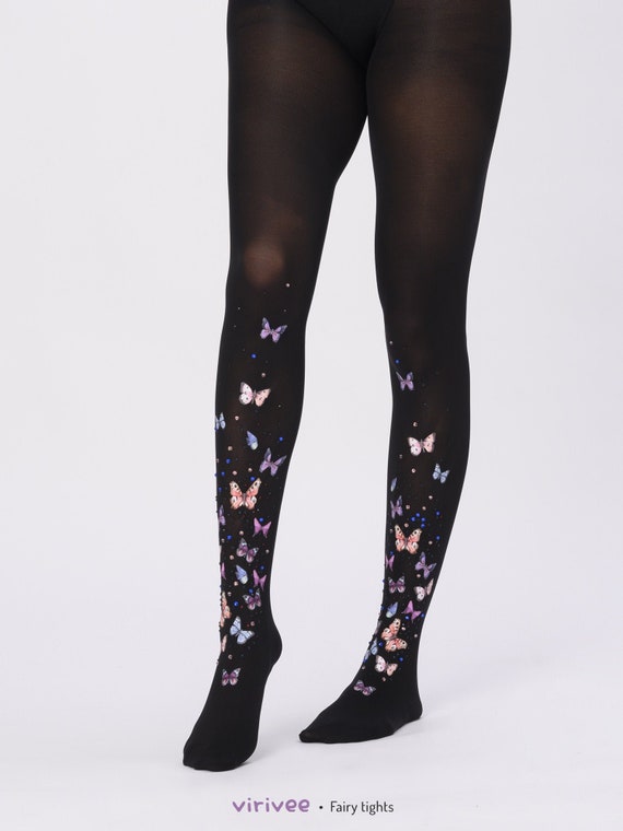 Fairy Rhinestone and Butterfly Tights, Forest Witch Spring