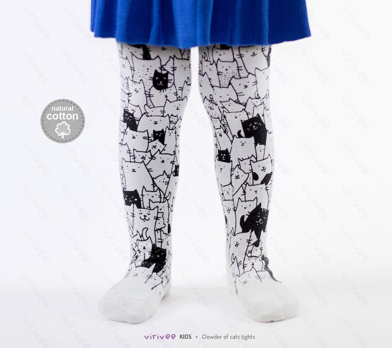 Cat tights for baby toddler girls Etsy