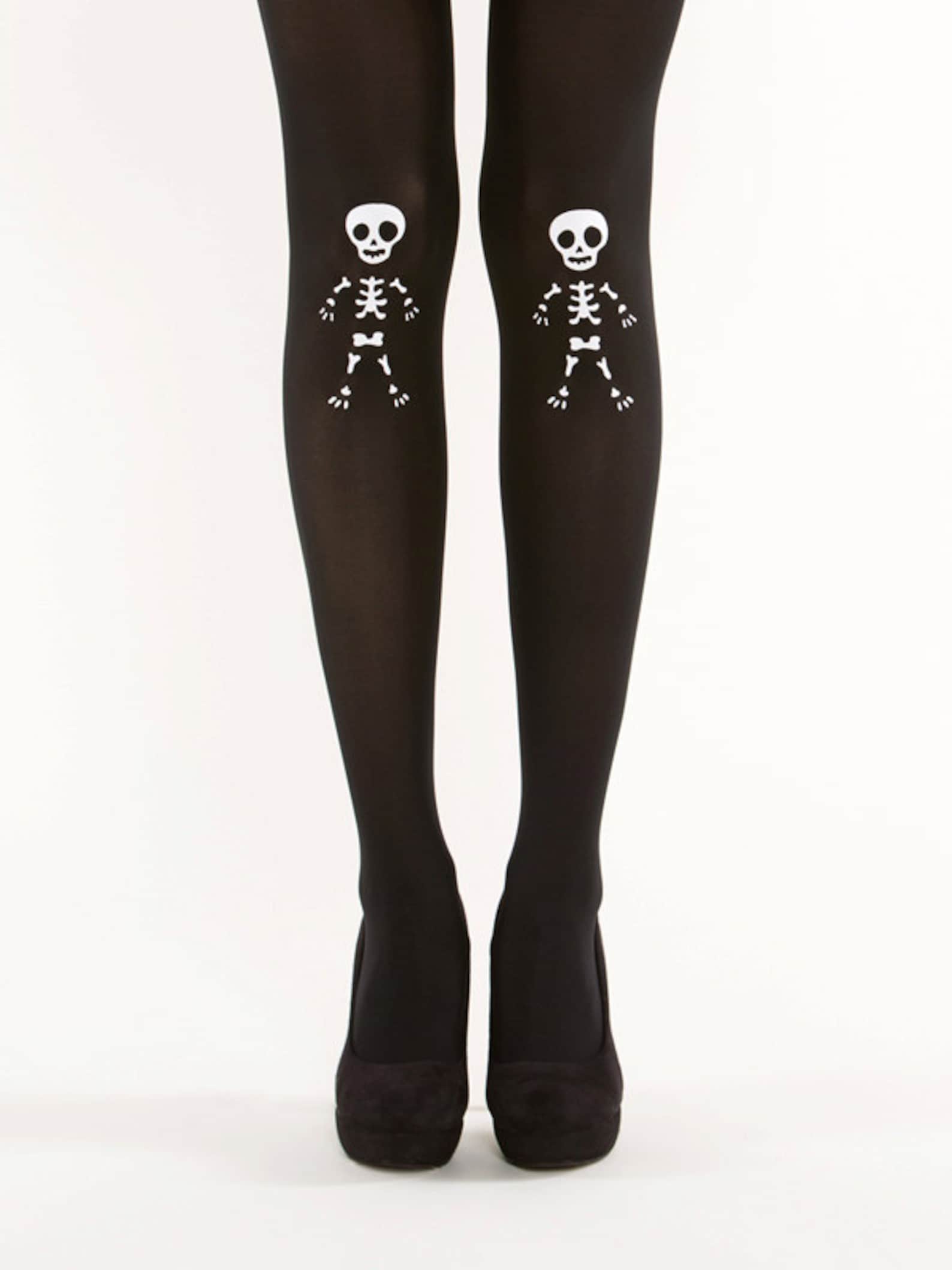 Cute Skeleton Tights Halloween Tights Goth Clothing Etsy