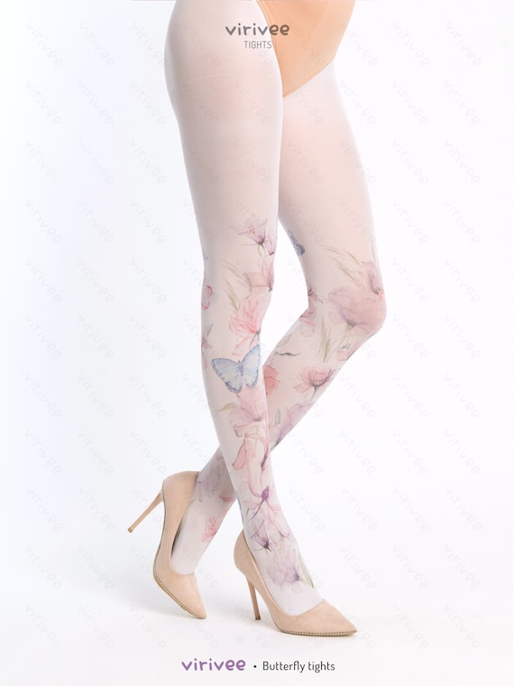 S-4XL Floral Wedding Tights for Women 