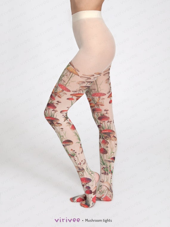 Floral tights with butterflies - Virivee Tights - Unique tights