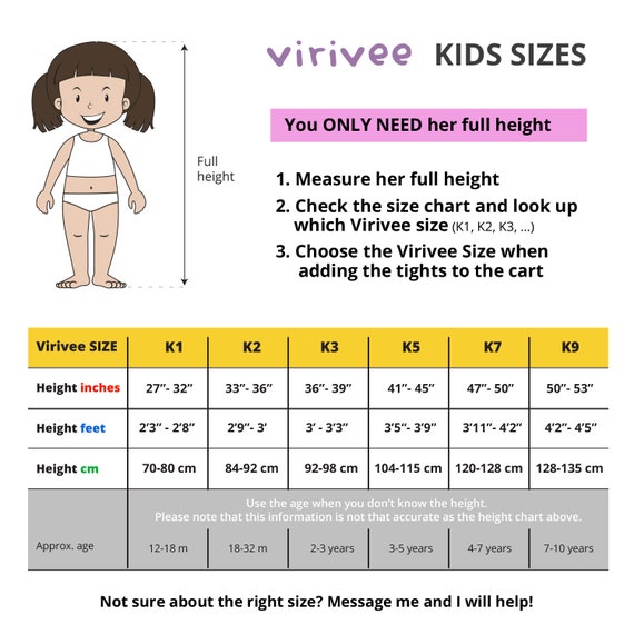 Tights Size Chart 1 2 3